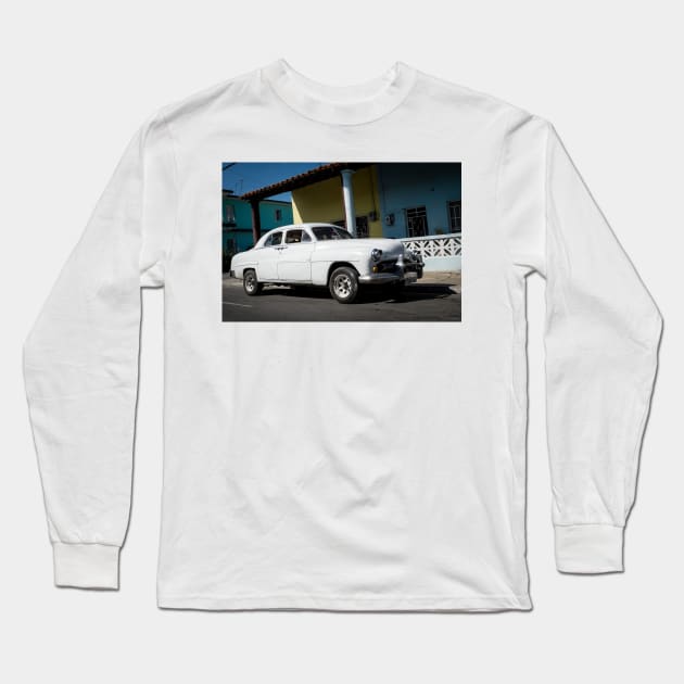 American car from the 50's in Havana, Cuba Long Sleeve T-Shirt by connyM-Sweden
